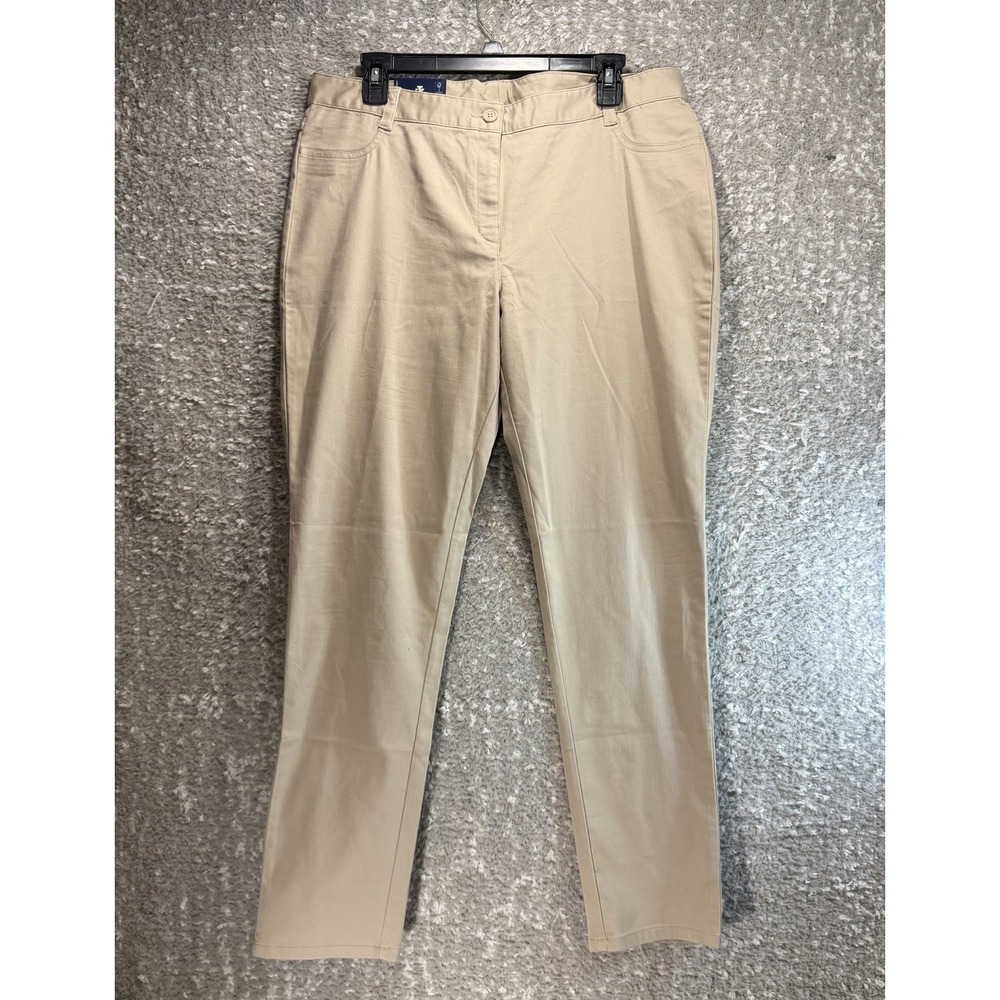 IZOD Juniors Girls Schoolwear Uniform Khaki Pants Slacks Size 15 (34X29) NWT